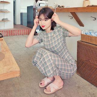 Plaid Long Sheath Dress
