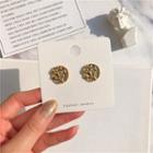 Textured Disc Earring 1 Pair - 925 Silver - One Size