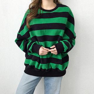 Two-tone Oversized Fleece-lined Sweatshirt