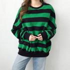 Two-tone Oversized Fleece-lined Sweatshirt