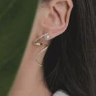 Faux Pearl Rhinestone Swirl Dangle Earring 1 Pair - Earring - Asymmetric - One Size