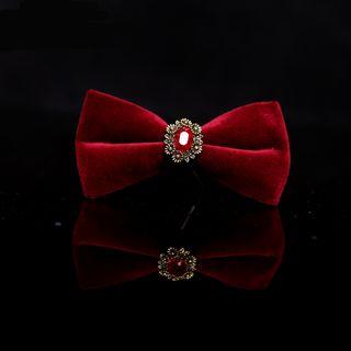 Gem Stone Velvet Bow Tie
