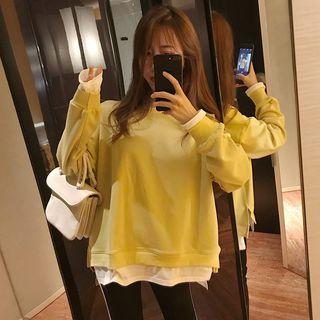 Mock Two-piece Pullover / Contrast Trim Leggings