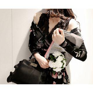 Lace-layered A-line Mini Dress