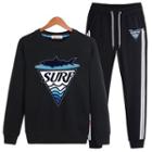 Set: Shark Print Sweatshirt + Sweatpants