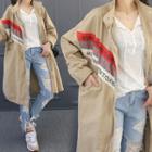 Multi-color Lettering-trim Oversized Parka