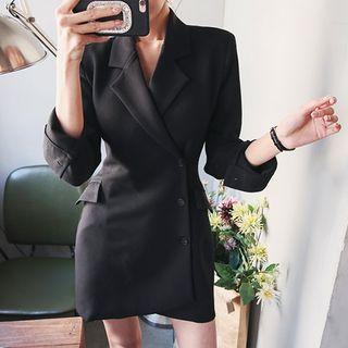 Notched-lapel Slim-fit Coatdress