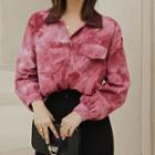 Tie-dyed Corduroy Long-sleeve Shirt