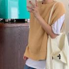 Plain Knit Vest As Shown In Figure - One Size