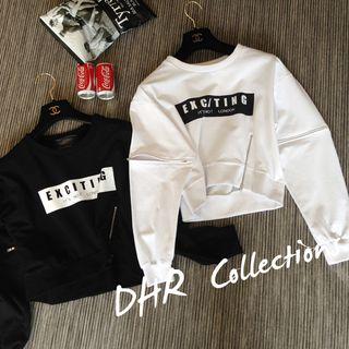 Lettering Zip-up Sweatshirt