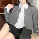 Cropped Open-front Jacket / Crop Shirt / Shorts