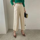 Cuff-hem Straight-leg Dress Pants
