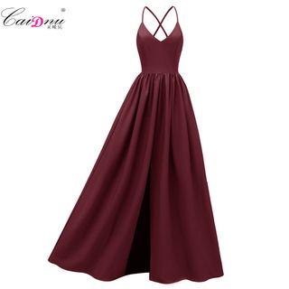 Spaghetti Strap Crossback Maxi Dress