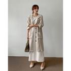 Single-breasted Long Linen Blazer