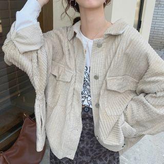 Pocket Detail Button Jacket Khaki - One Size