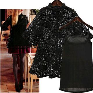 Set: 3/4 Sleeve Lace Dress + Slipdress