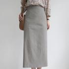 Pocket-side Maxi Pencil Skirt