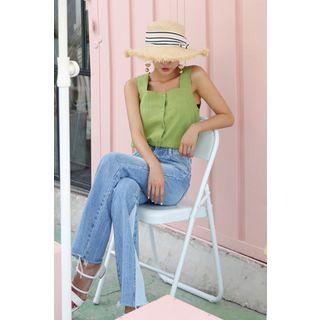 Square-neck Sleeveless Blouse