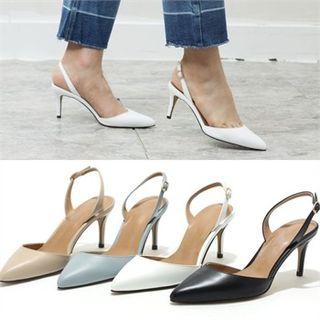Pointy Toe Sling-back Pumps