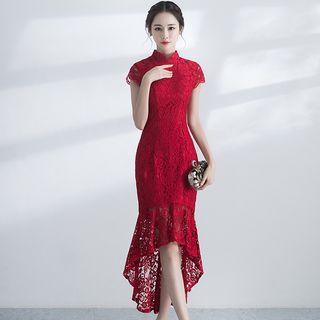 Lace Short-sleeve Mermaid Qipao