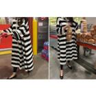 Striped Hooded Long Dress