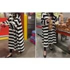 Striped Hooded Long Dress