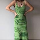 Circle Print Midi A-line Dress