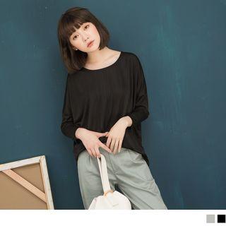 Long Sleeve Round Neck Plain Top