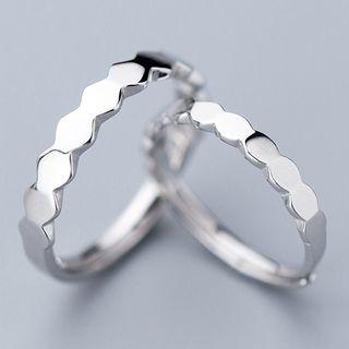 925 Sterling Silver Open Ring 1 Pair - S925 Silver - As Shown In Figure - One Size