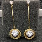 Cz Dangle Earring 1 Pair - 18k Gold - One Size