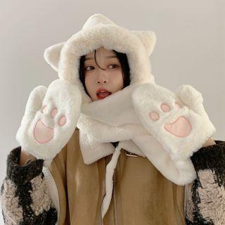 Cat Trapper Hat White - One Size