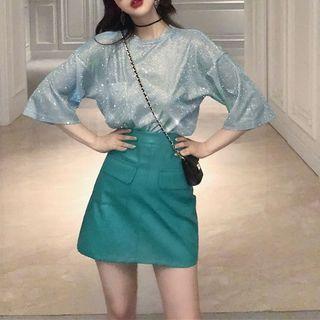 Set: Mesh Top + Mini Skirt