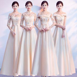 Floral Bridesmaid Evening Gown