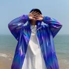 Long-sleeve Gradient Glitter Zipped Jacket