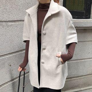 Elbow-sleeve Single-breasted Coat