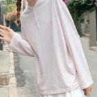 Embroidered Striped Long-sleeve Tee