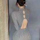 Cable Knit Qipao Dress