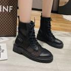Lace-up Short Mesh Boots