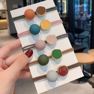 Alloy Disc Acrylic Bead Hair Tie