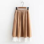 A-line Layered Velvet Skirt