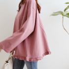 Round-neck Frilled-trim Pullover