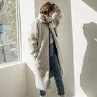 Fleece Zip-up Long Coat