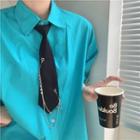 Neck Tie With Chain Black - One Size