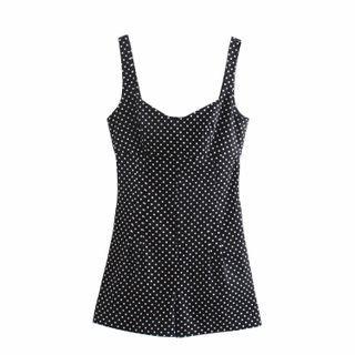 Wide Strap Dotted Romper