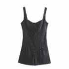 Wide Strap Dotted Romper