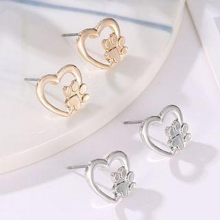 Alloy Heart & Paw Earring