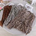 Long-sleeve Furry Leopard Print Top