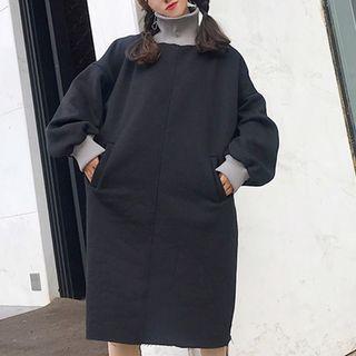 Color Block High Neck Midi Pullover Dress