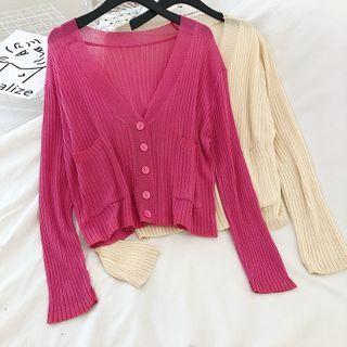 Sheer Long-sleeve Open Knit Top