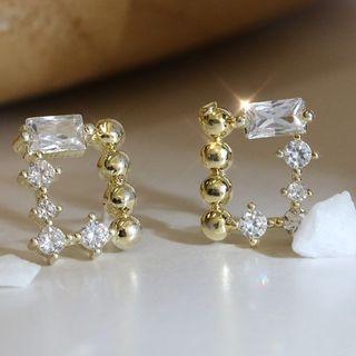 Faux Pearl Stud Earring 1 Pair - Stud Earrings - Gold & White - One Size